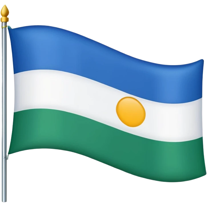 A flag with horizontal blue ,white ,green colour emoji