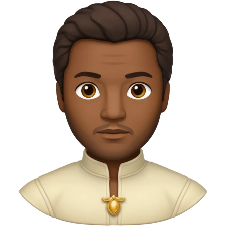 Otello with dark skin, dark brown hair, cream outfit emoji