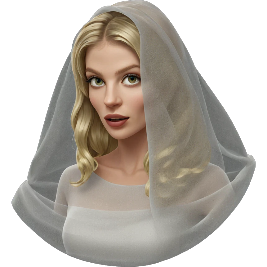 blonde girl in veil portrait emoji