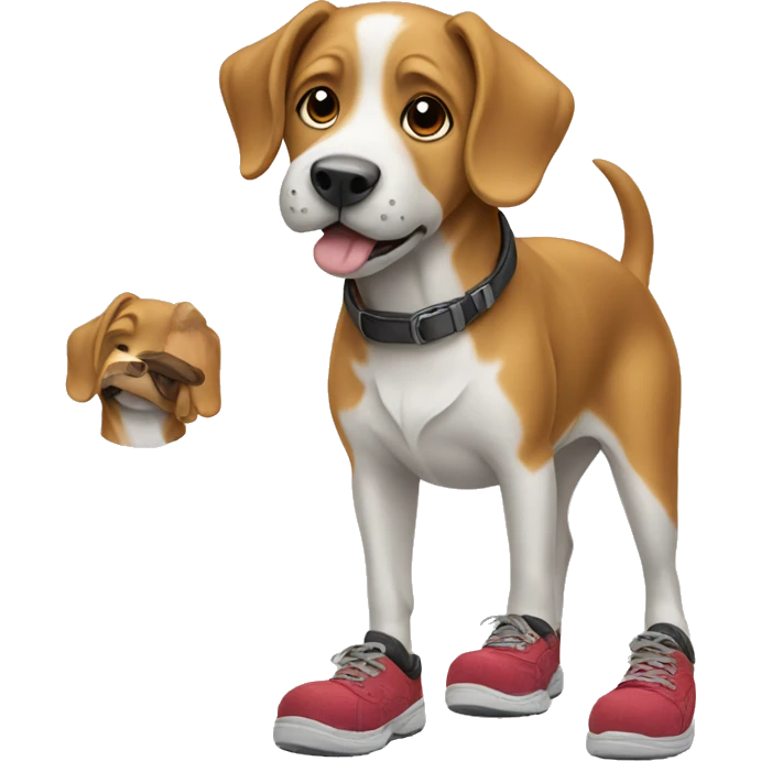 Dog with shoes on  emoji