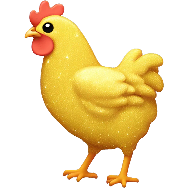 Kawaii neon star glitter chicken sleeping emoji    emoji