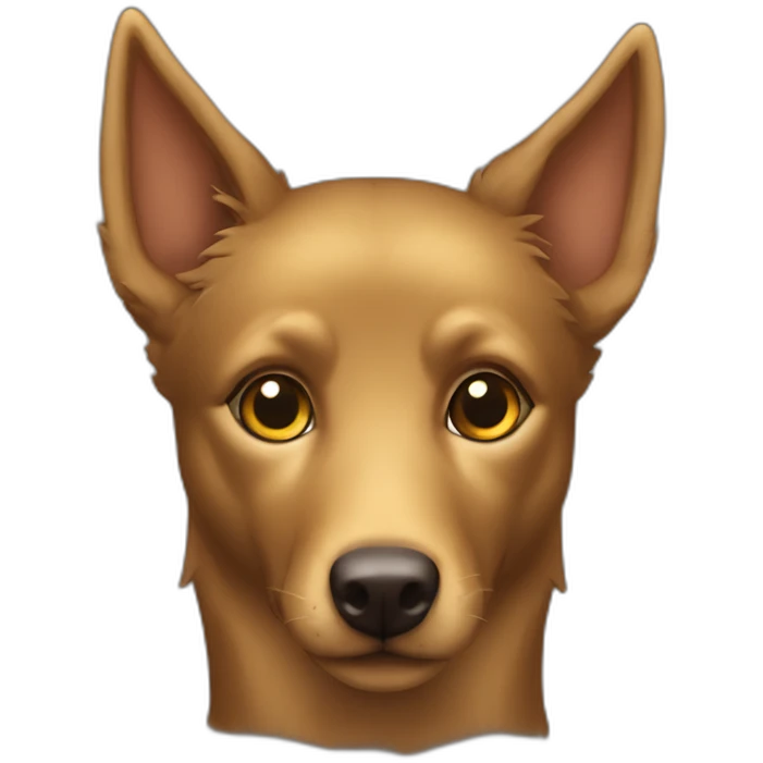 Kelpie cross with tan fur and gold eyes emoji