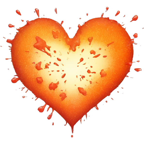 splattered heart glowing red-orange warmth emoji