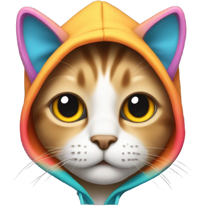 cat wears a hoodie emoji