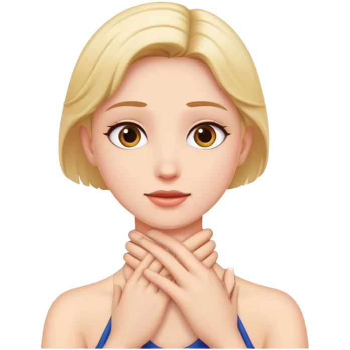 Hands around neck emoji
