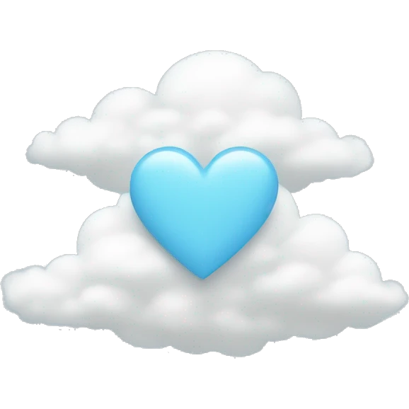 Light blue heart with clouds emoji