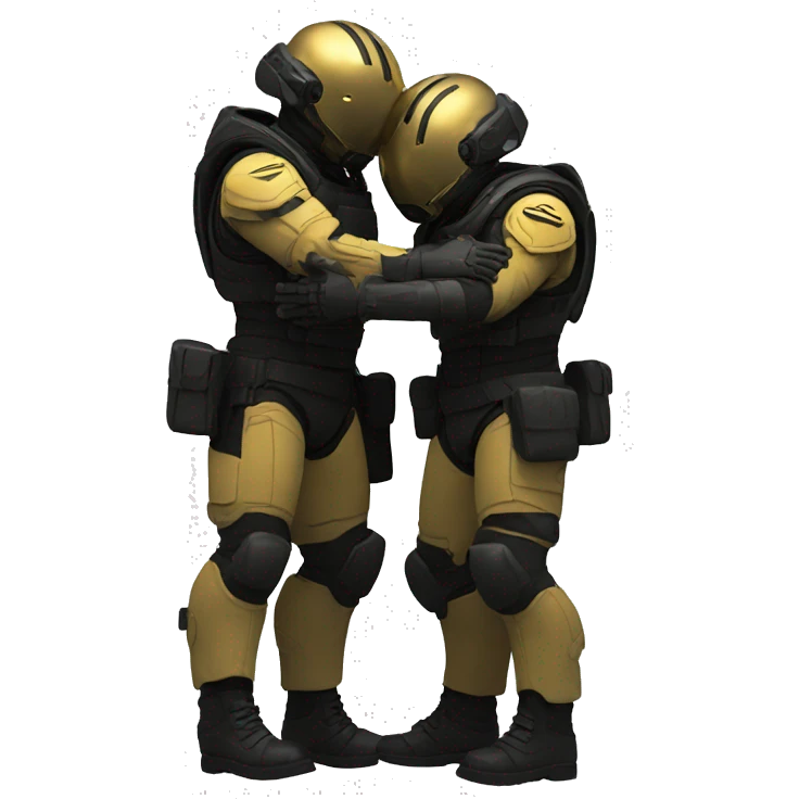 2 helldivers hug each other emoji
