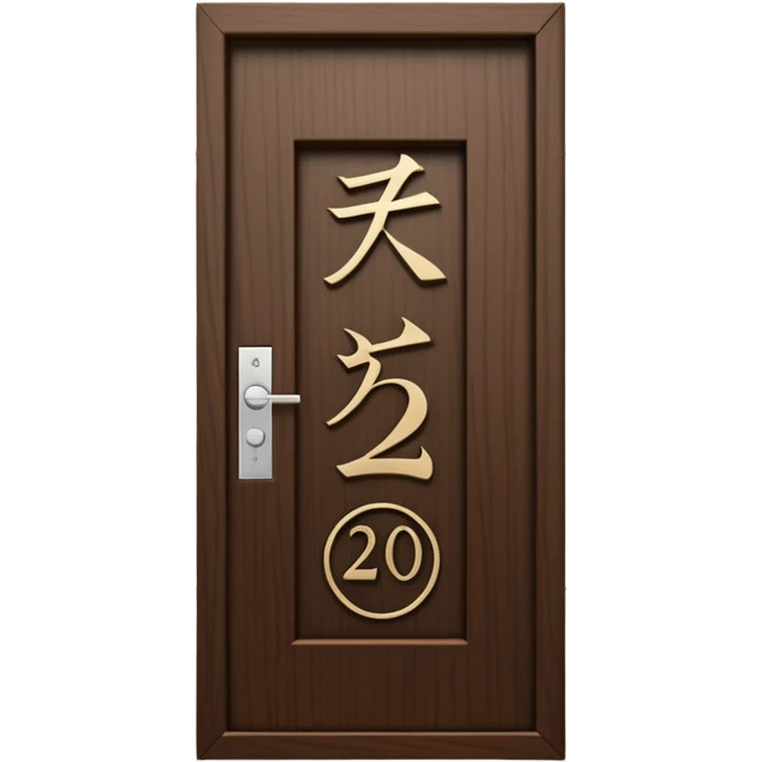 modern villa door number wood Japanese emoji