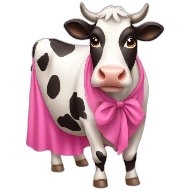 A cow wearing a pink dress emoji