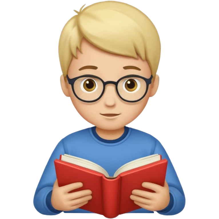 A boy reading book emoji