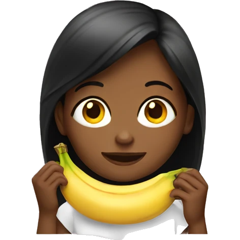 girl eats banana emoji