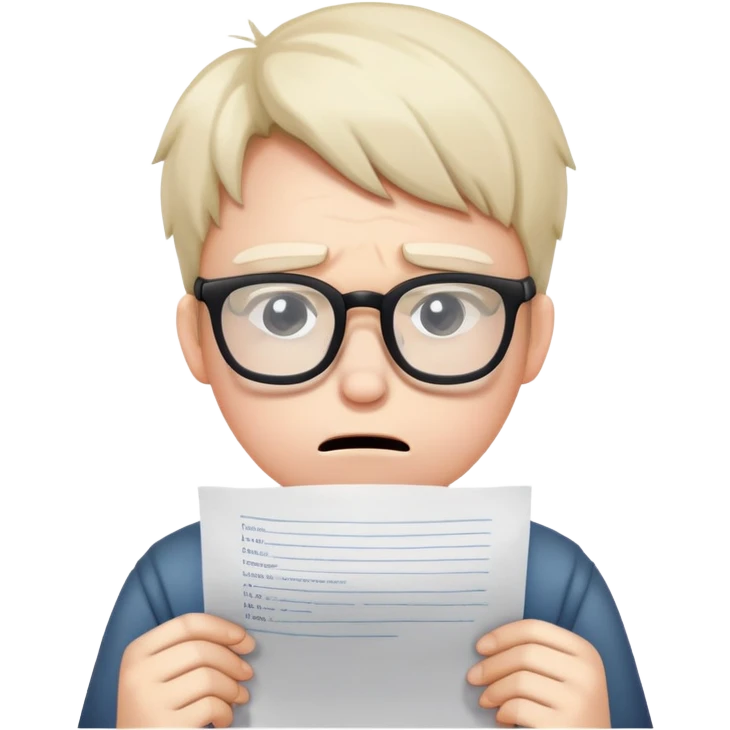 sad student with failed test paper emoji