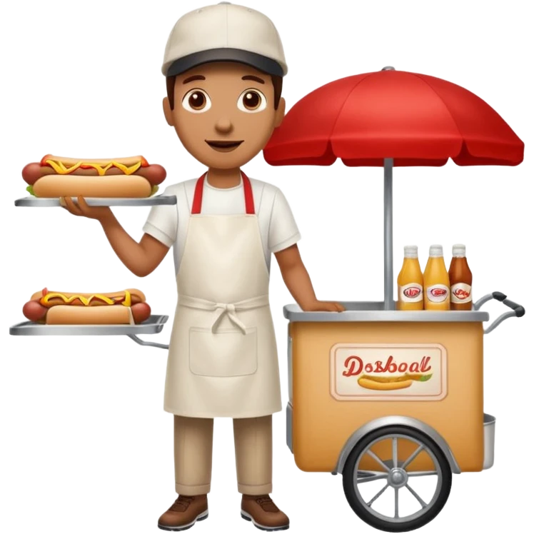 hotdog seller in New York with cart emoji