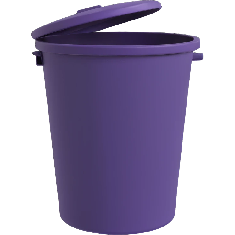 Draw a Pixar-style trash can. The view should be at a high angle. Do not use the face, eye, and mouth. emoji
