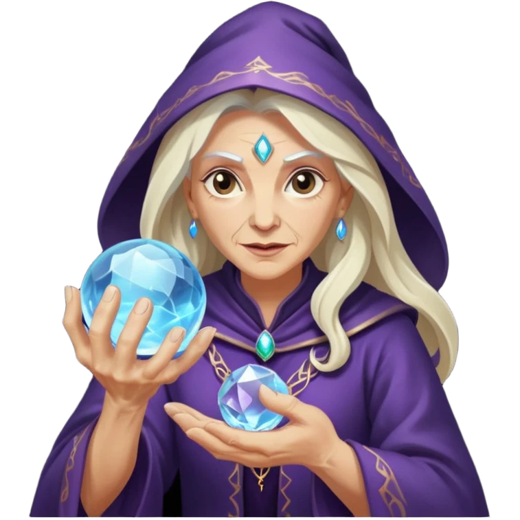 Old sorceress – Bent back, crystal ball





 emoji