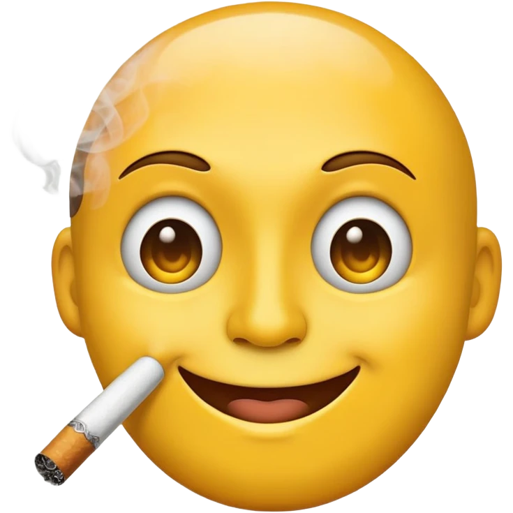 yellow face emoji smoking  emoji