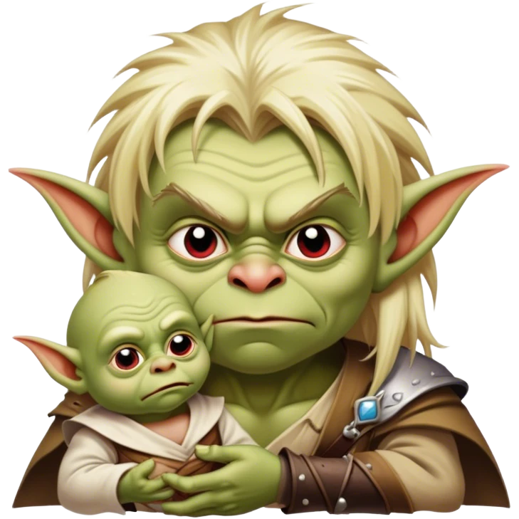 Goblin King with baby Toby emoji