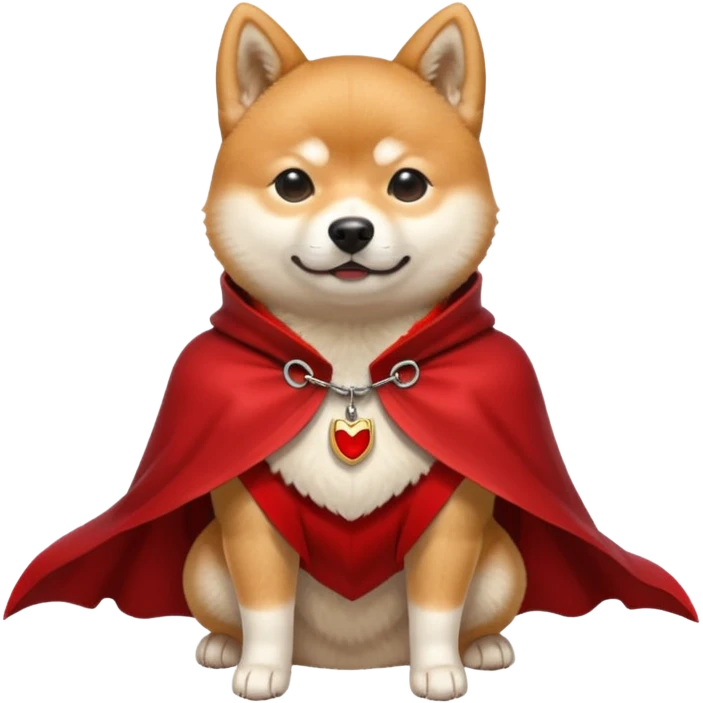 Shiba Dog in evil red collar cloak emoji