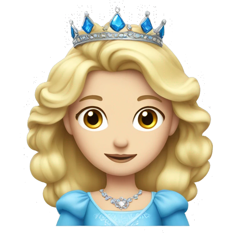 blonde princess with blue eyes with princess crown emoji
