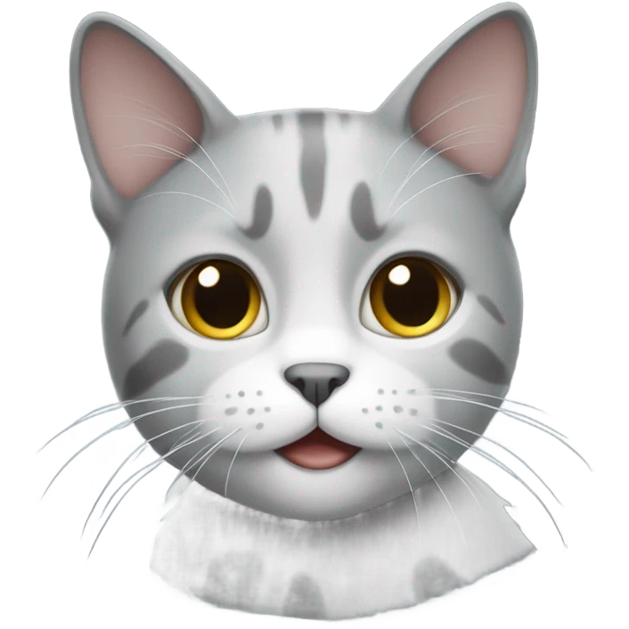 Grey cat with white areas too emoji
