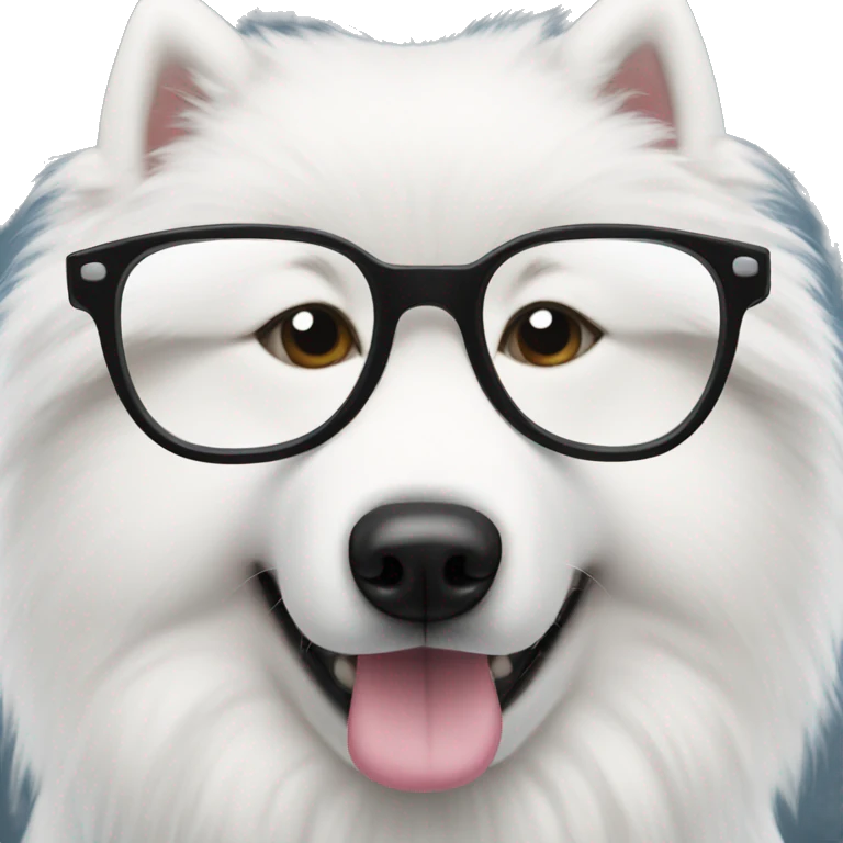samoyed wearing glasses  emoji