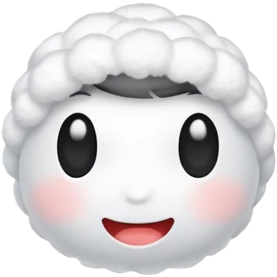 Cotton, soft fluffy ball emoji