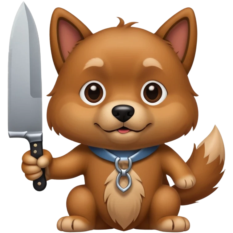 Dog with knife 4 paws only emoji
