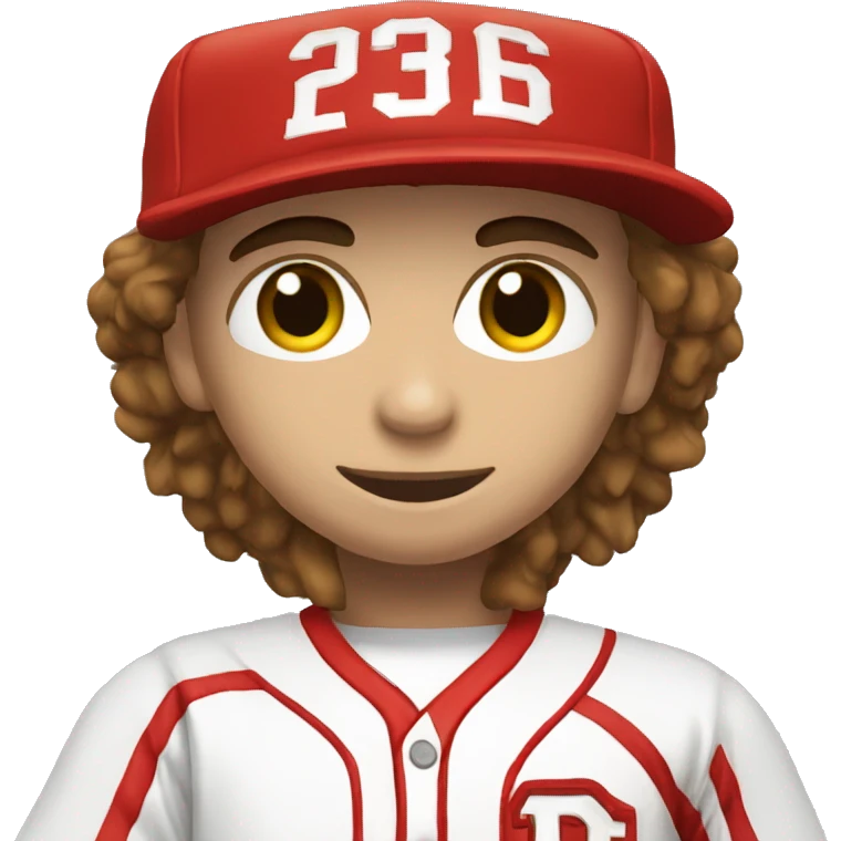 baseball pitcher in red and white uniform RD on hat emoji