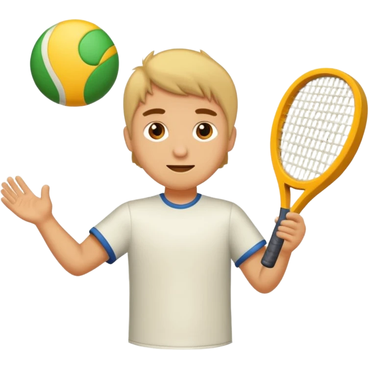 Chico  rubio bajo el sol jugando padel  emoji