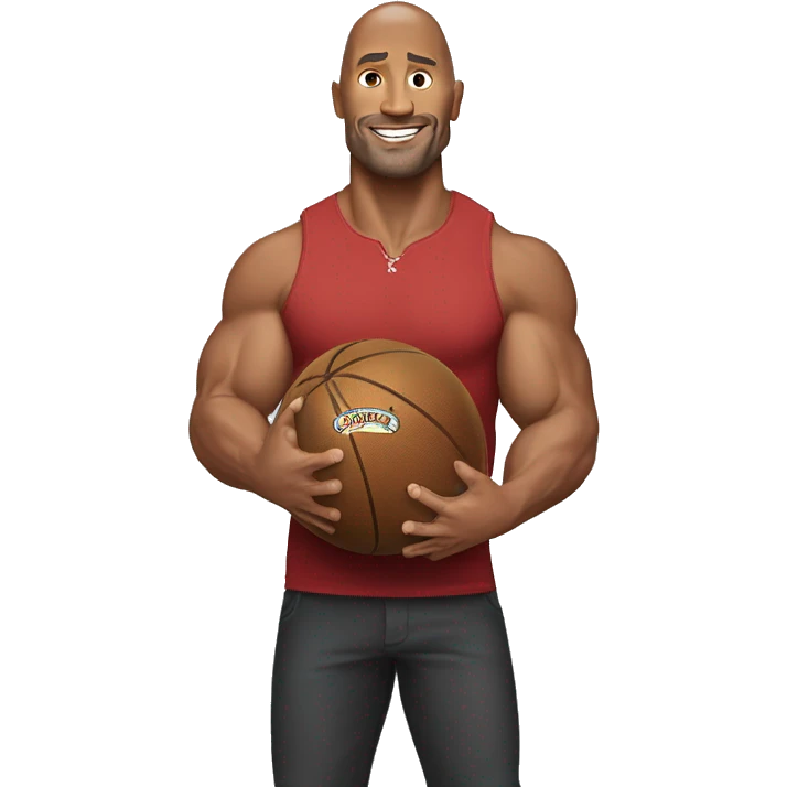 Dwayne Johnson holding a ball emoji