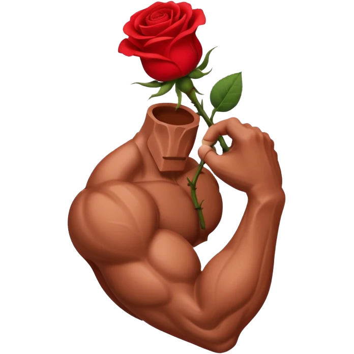 muscle arm with flower emoji
