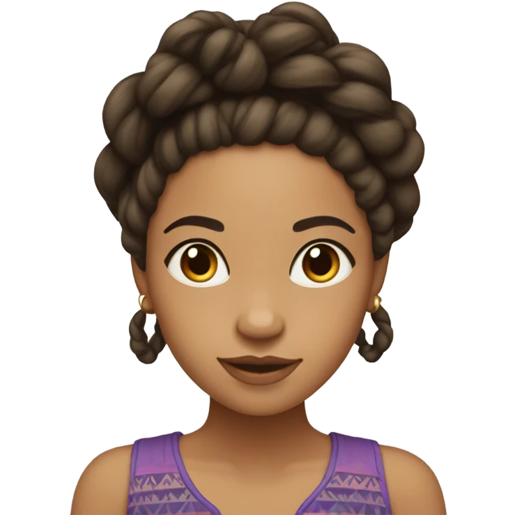 Lightskin girl with boho island twists emoji