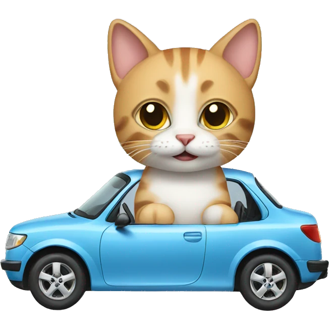 Cat with car emoji