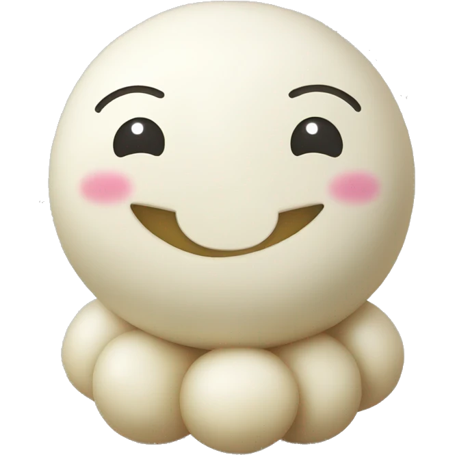 smiling balloon hugging smiling dumpling emoji