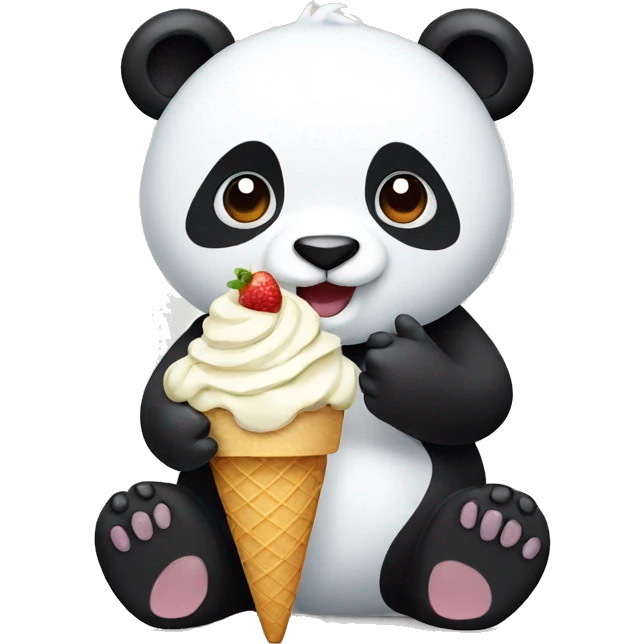 Panda eating ice cream emoji