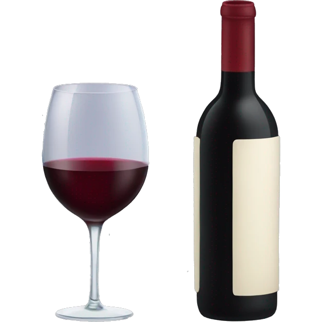 A glass of red wine with a bottle emoji