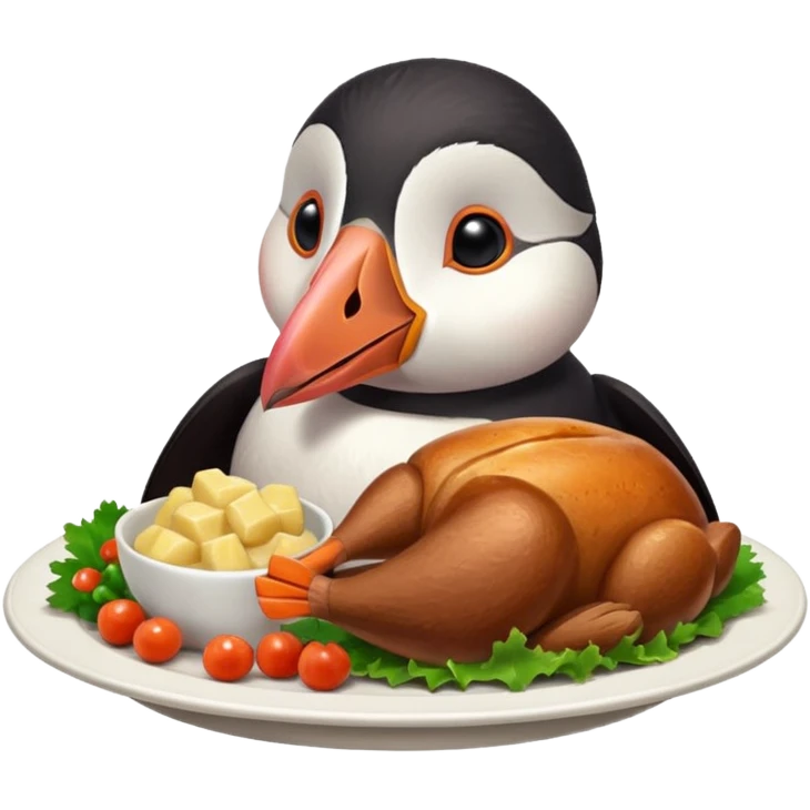 pink puffin roast dinner emoji