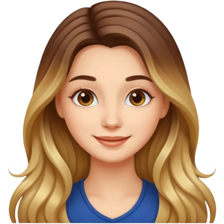 Beautiful happy woman with Balayaged long hair emoji