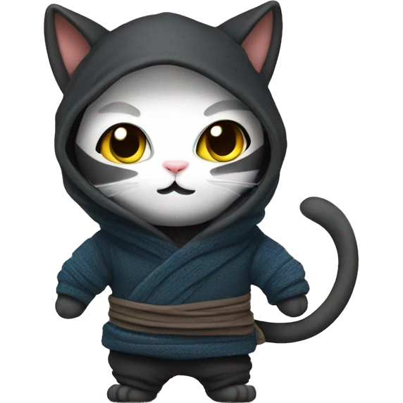 ninja cat wearing a sweate emoji