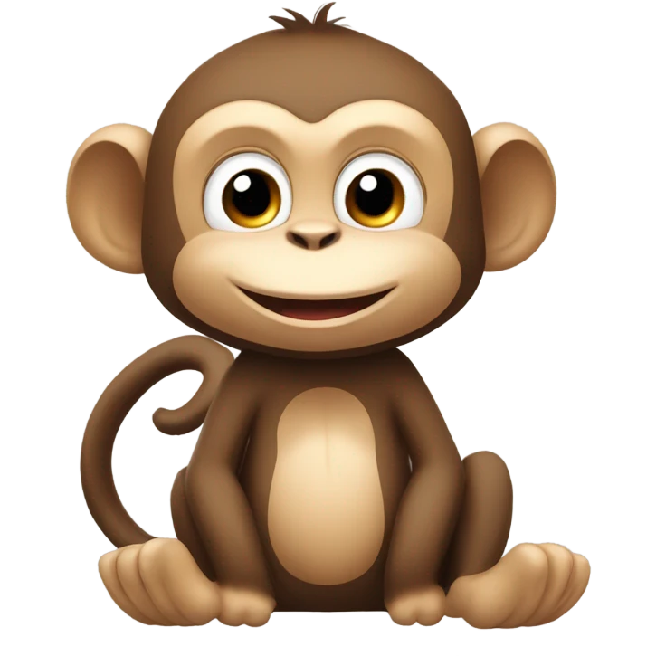 Happy cute monkey emoji