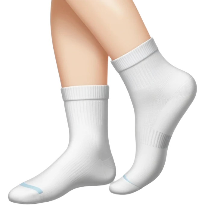 woman's feet wearing white crew socks viewed from directly underneath showing soles emoji