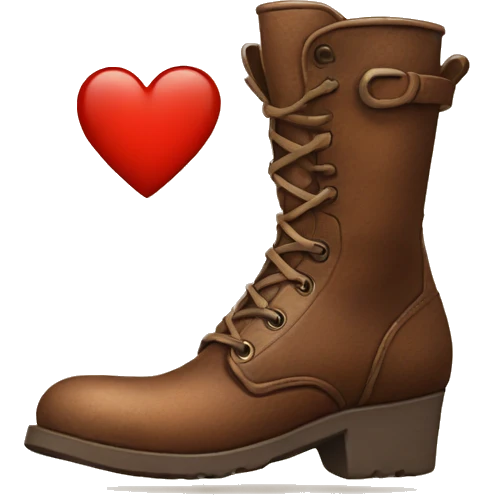 old leather boot as heart  emoji