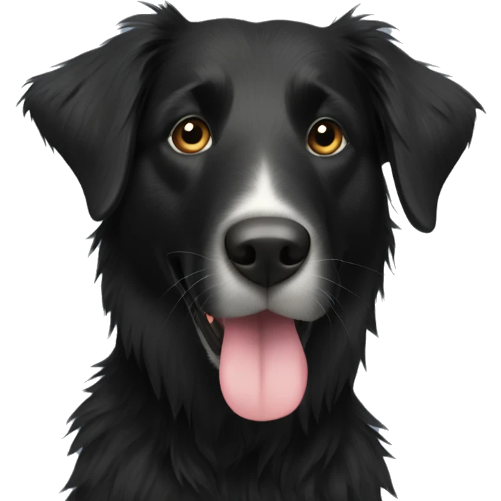 Black scruffy Labrador collie mix emoji