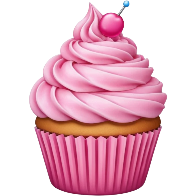 Cupcake with pink icing emoji
