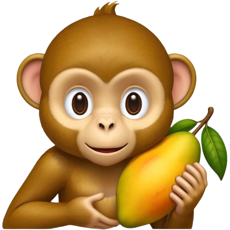 Monkey holding mango emoji