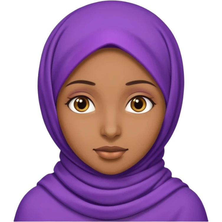 Brownskin girl with purple hijab emoji
