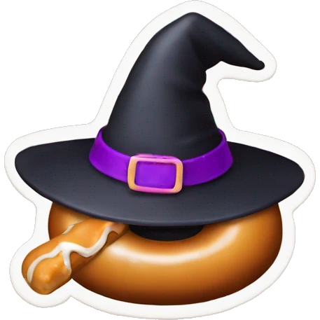Donut with a witch hat emoji