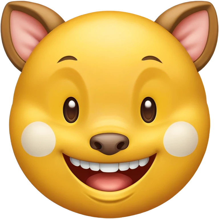 Yellow smile face with doe eyes and bucked teeth  emoji