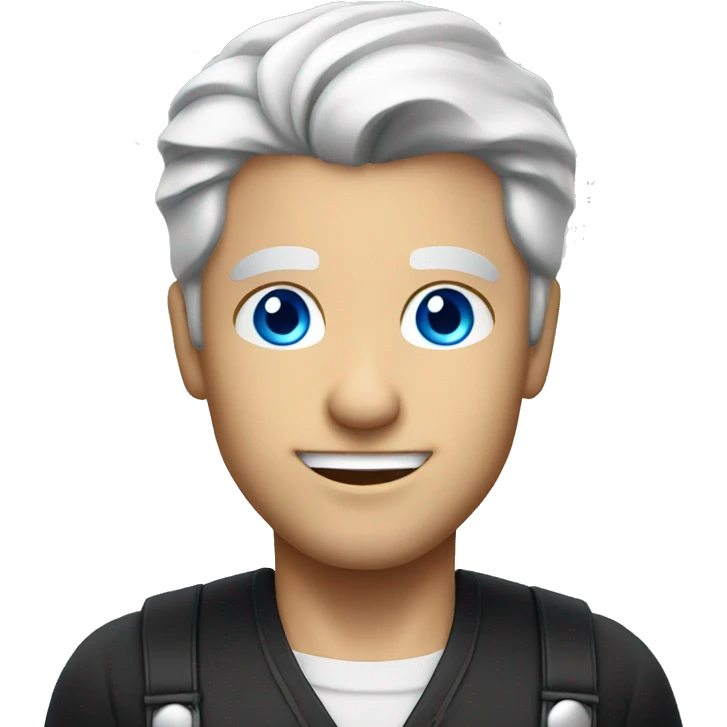 Handsome bartender with white hair and blue eyes.  emoji