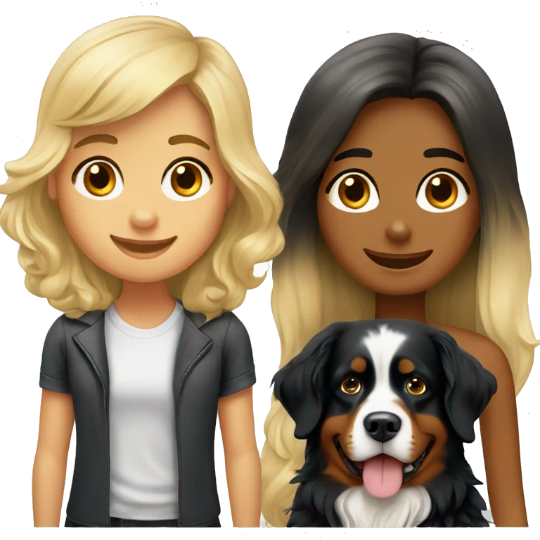 Bernese mountain dog and blond long haired girl emoji